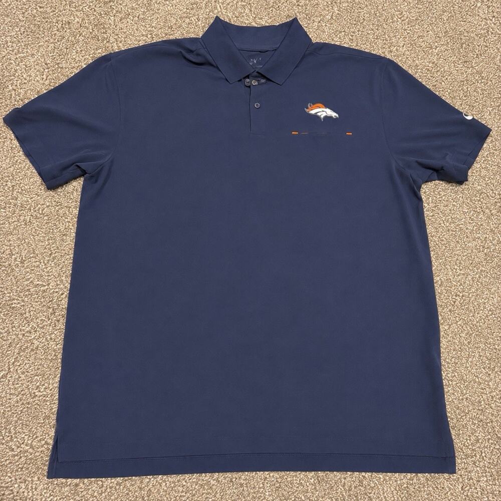Denver Broncos Nike Polo Men XXL NFL On Field Apparel Casual/Golf Dri-Fit Shirt
